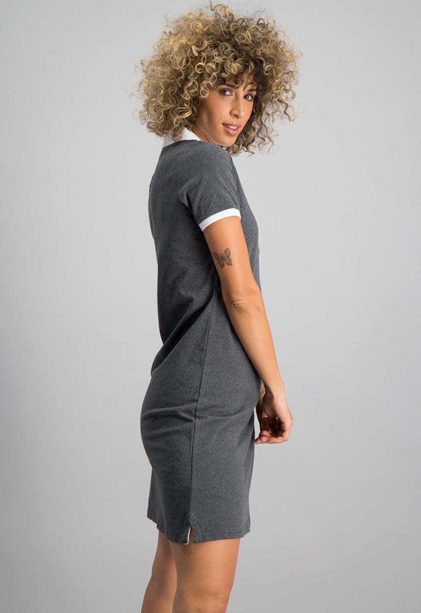Aca Joe - Plat summer contrast golf dress - charcoal melange