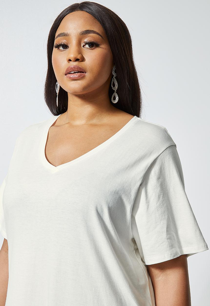 Superbalist - V-neck tiered midi dress - milk