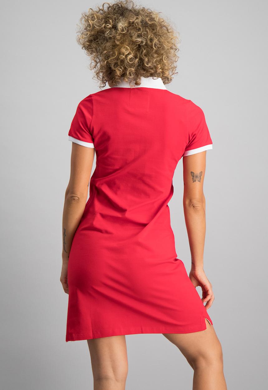 Aca Joe - Plat summer contrast golf dress - red