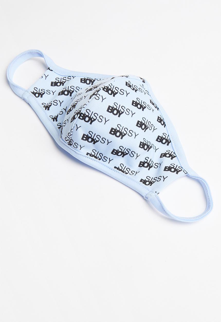 SISSY BOY - Summer break all-over logo face mask - blue