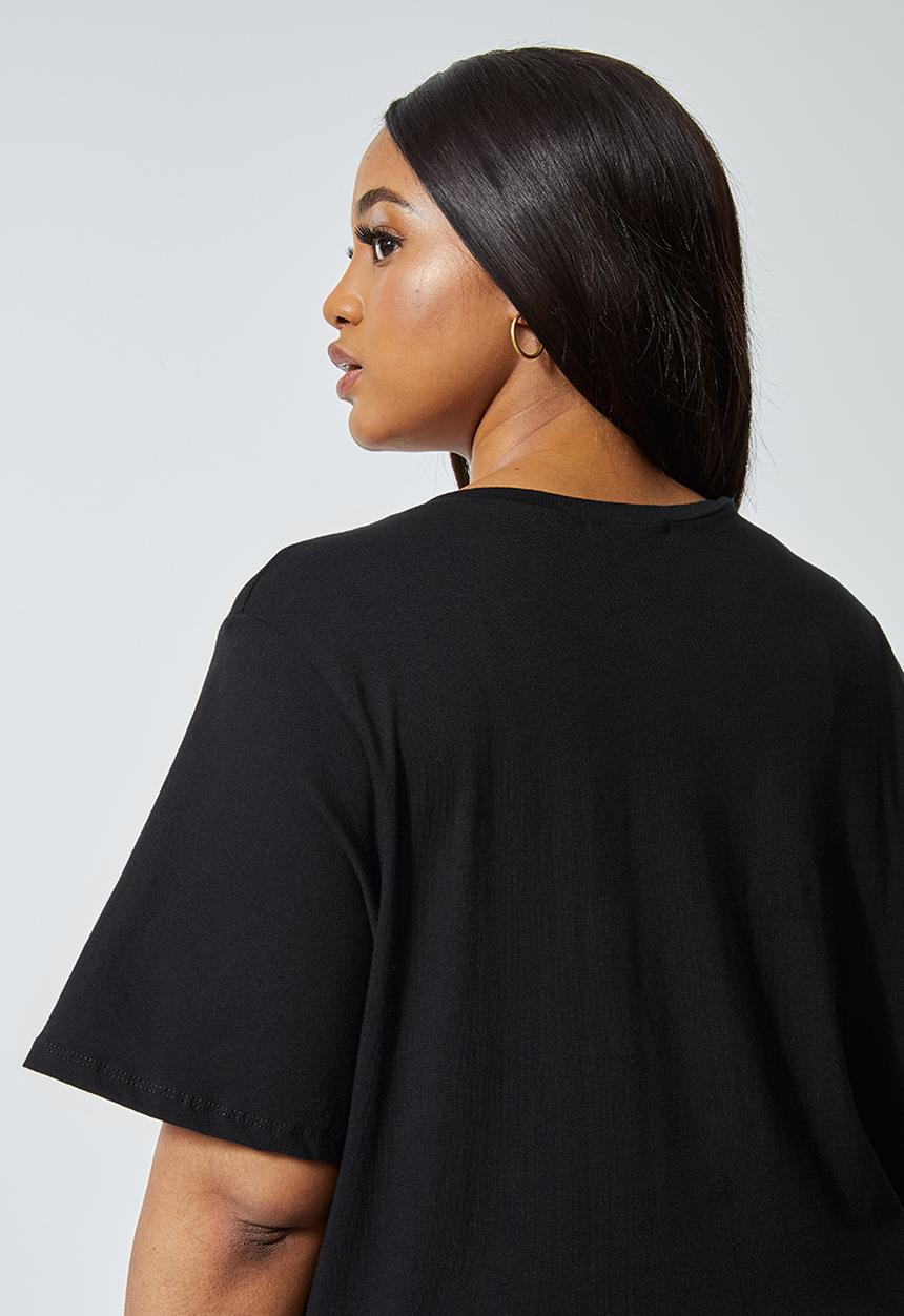 Superbalist - V-neck tiered midi dress - black