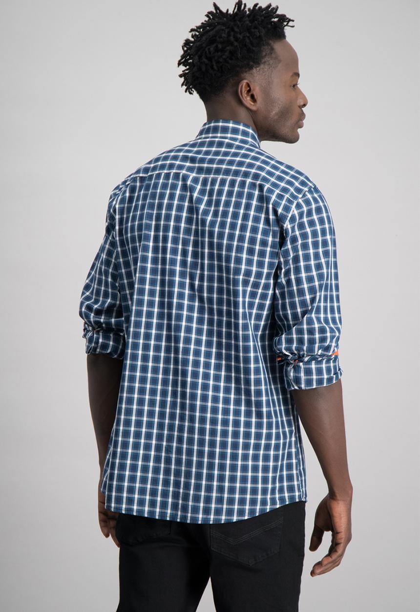 Aca Joe - Mens aca joe check shirt - blue