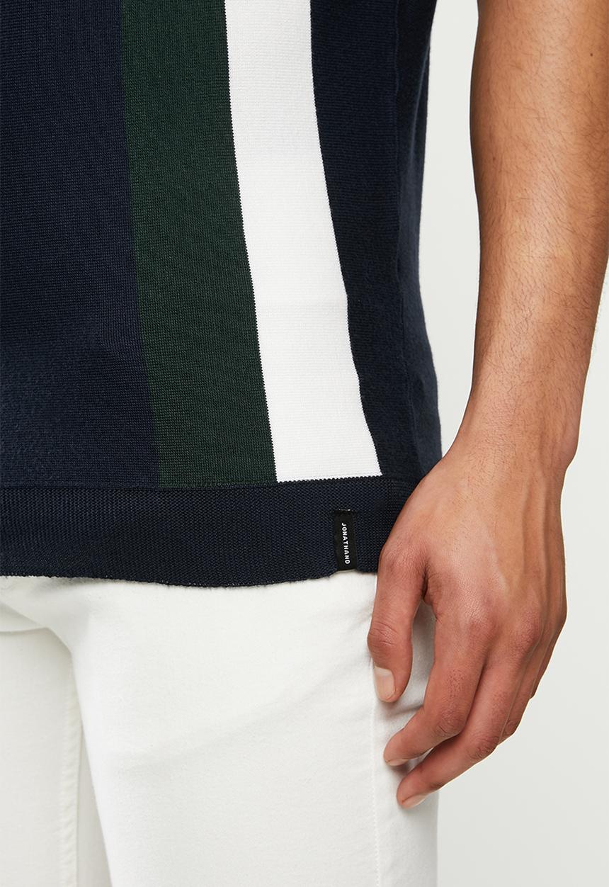 Jonathan D - Short sleeve knitted golfer - multi