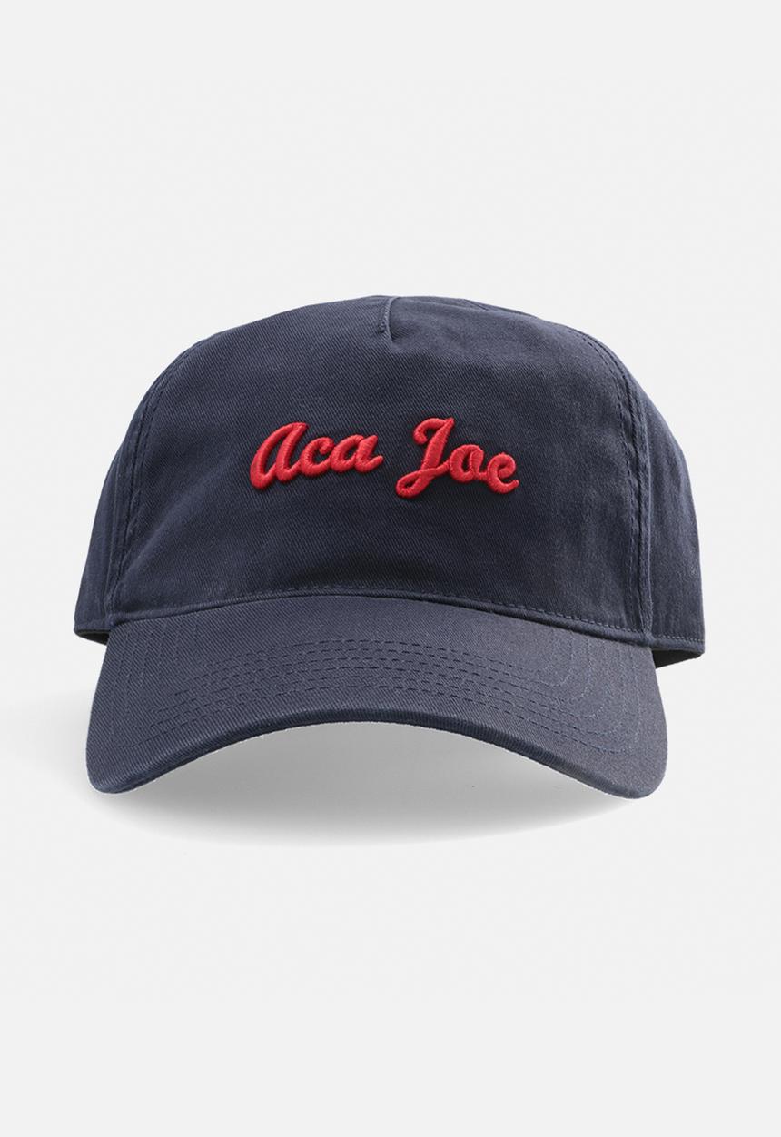 Aca Joe - Mens aca joe embroidered logo cap - navy/ red