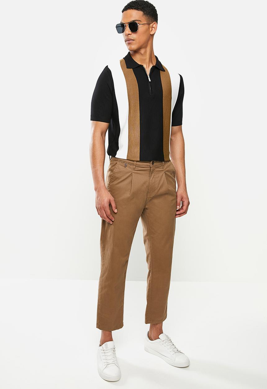 Jonathan D - Short sleeve knitted golfer - black