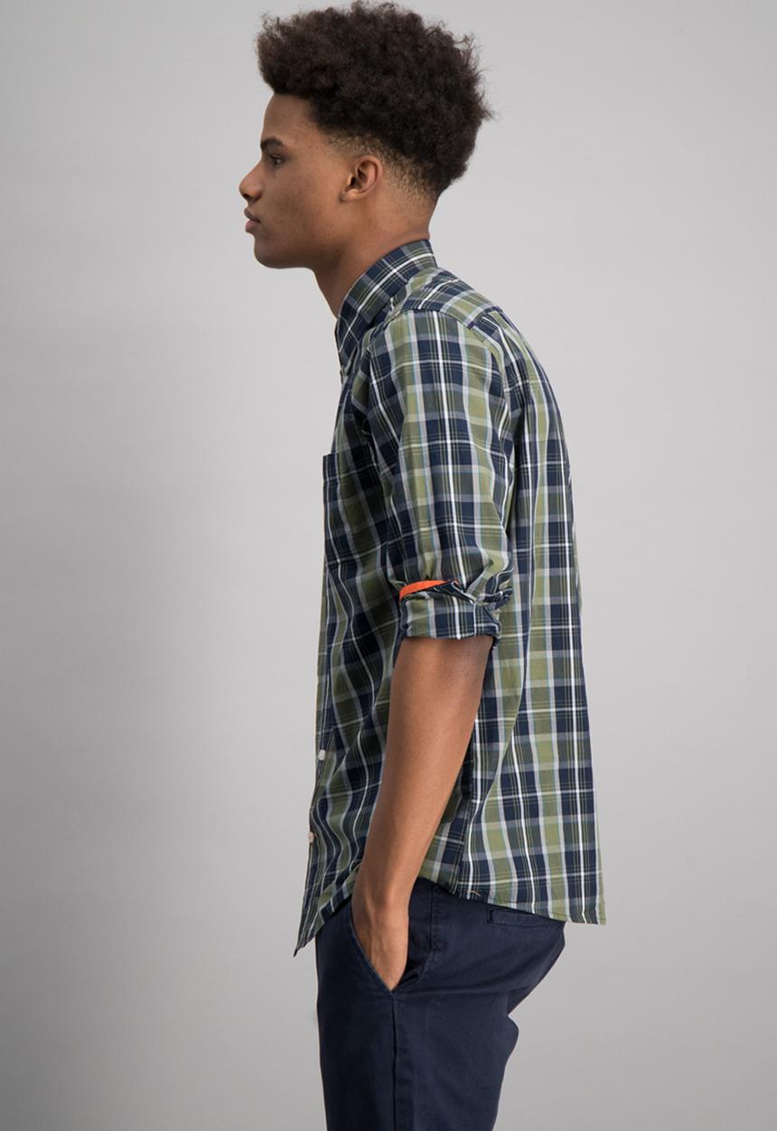 Aca Joe - Mens check long sleeve shirt - multi 