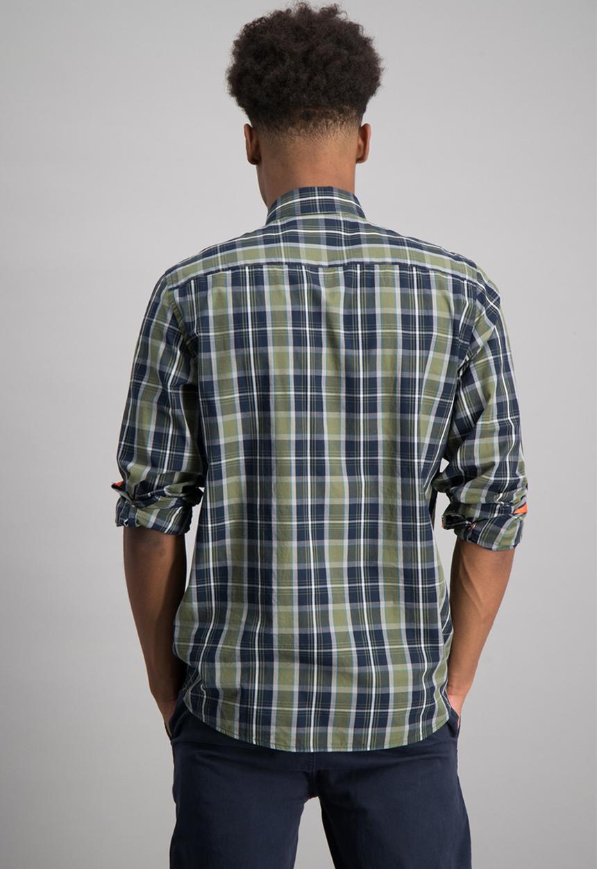 Aca Joe - Mens check long sleeve shirt - multi 