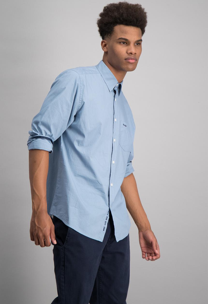 Aca Joe - Mens aca joe plain shirt - medium blue