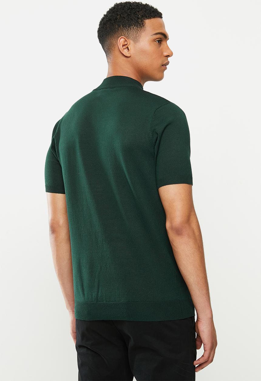 Jonathan D - Short sleeve knitted turtle neck - green