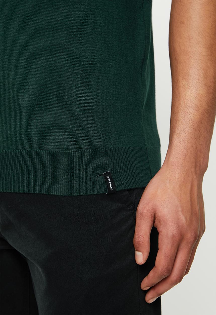 Jonathan D - Short sleeve knitted turtle neck - green