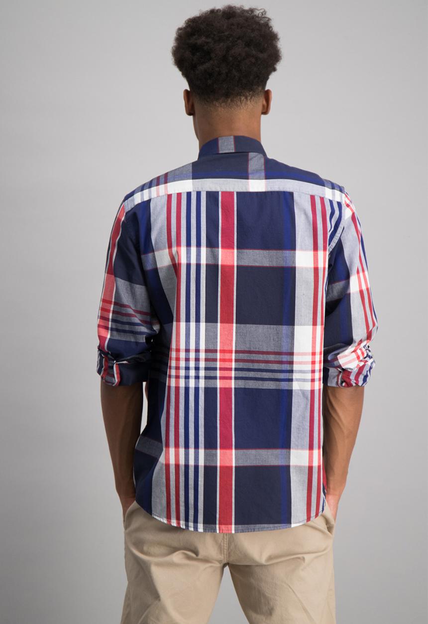 Aca Joe - Mens aca joe check long sleeve shirt - multi 