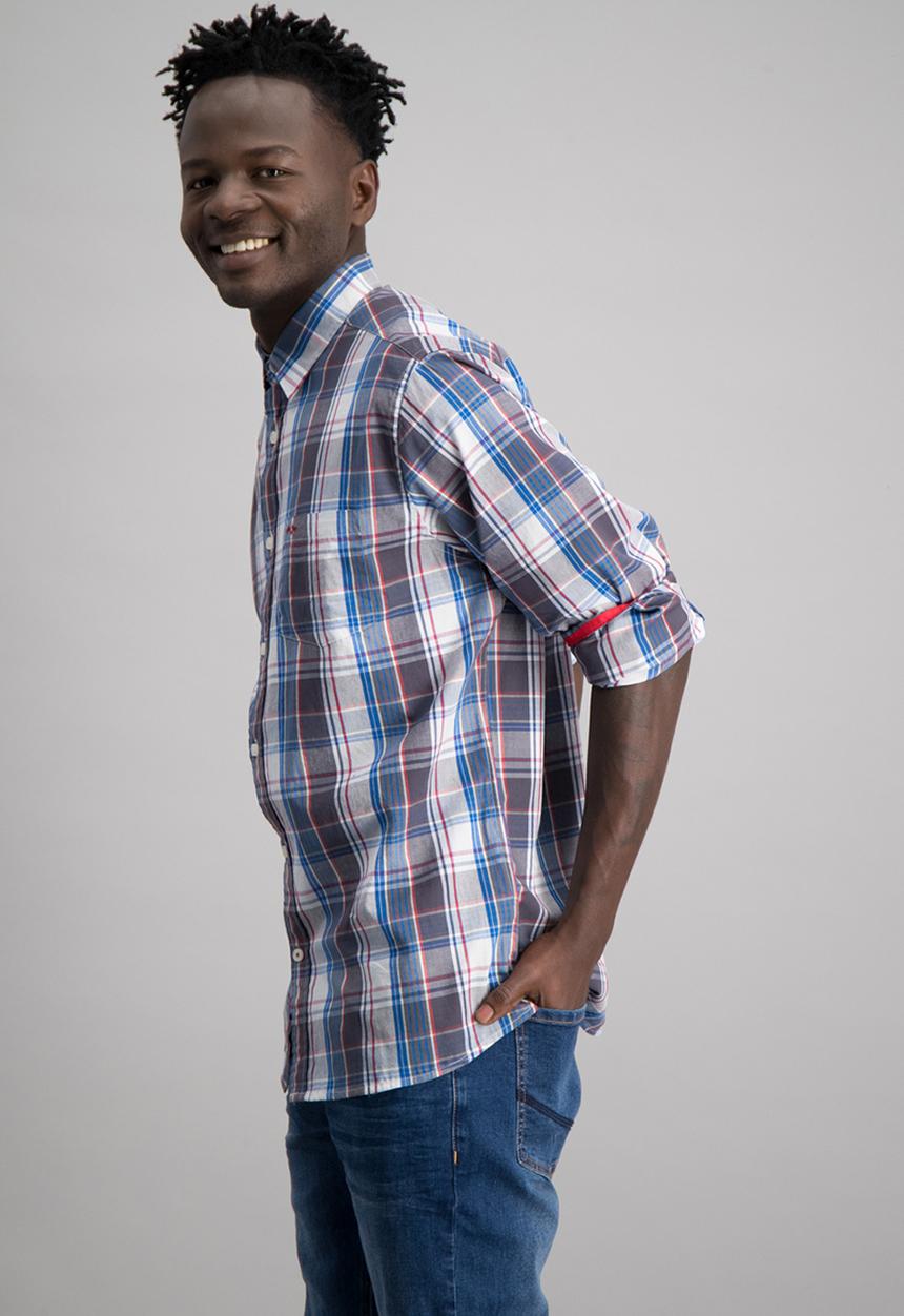 Aca Joe - Mens aca joe check long sleeve shirt - multi 