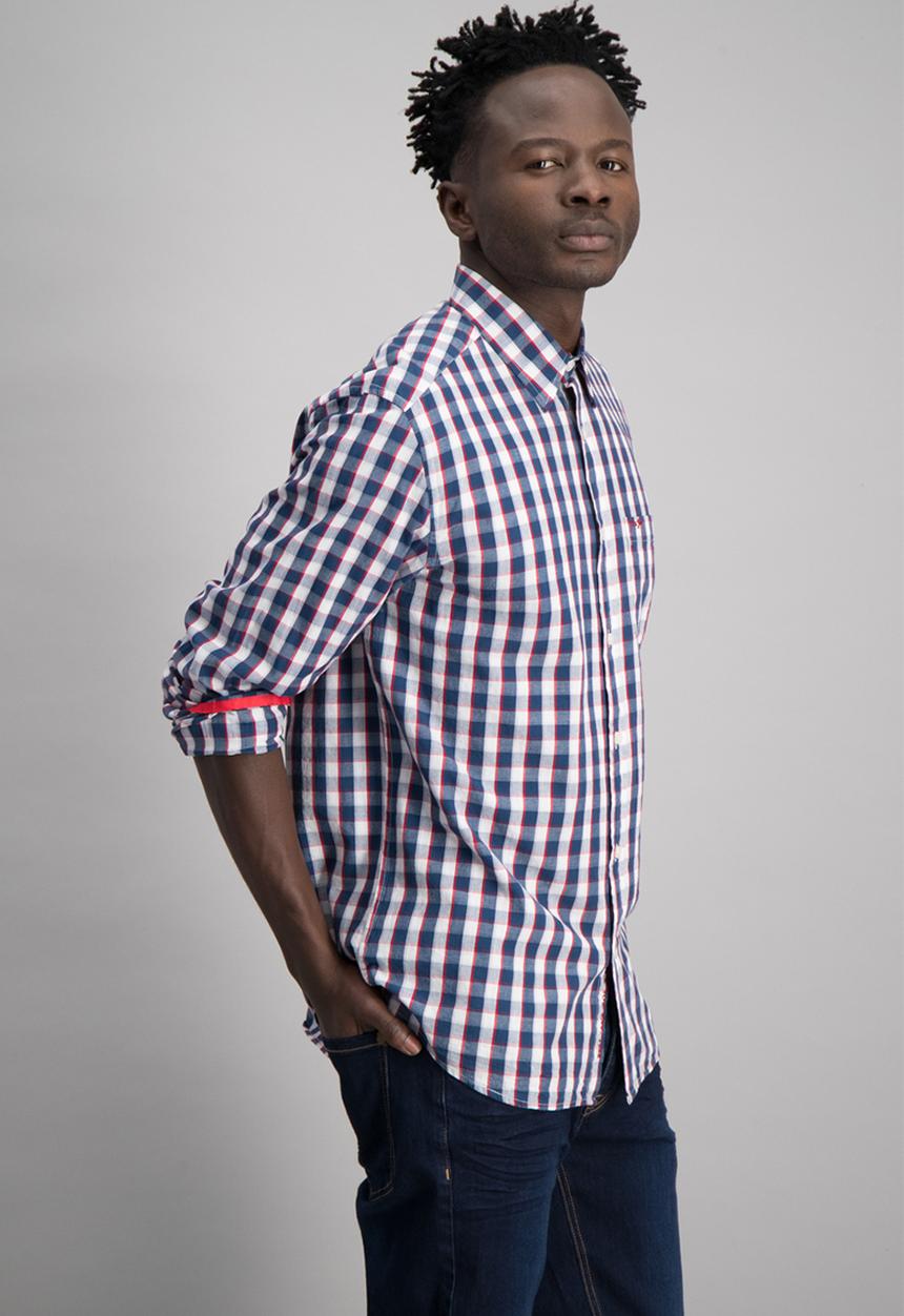Aca Joe - Mens aca joe check long sleeve shirt - multi 