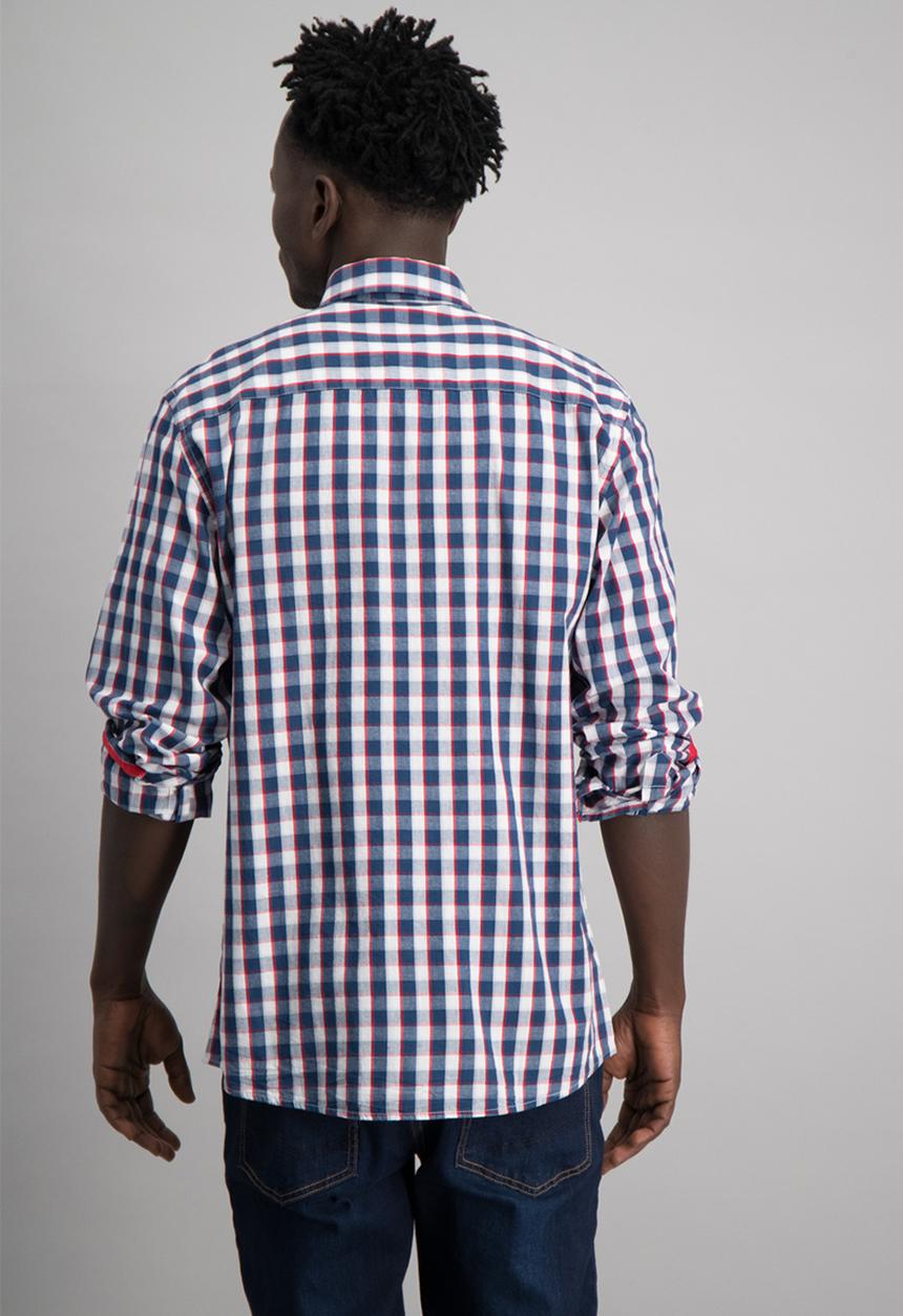 Aca Joe - Mens aca joe check long sleeve shirt - multi 