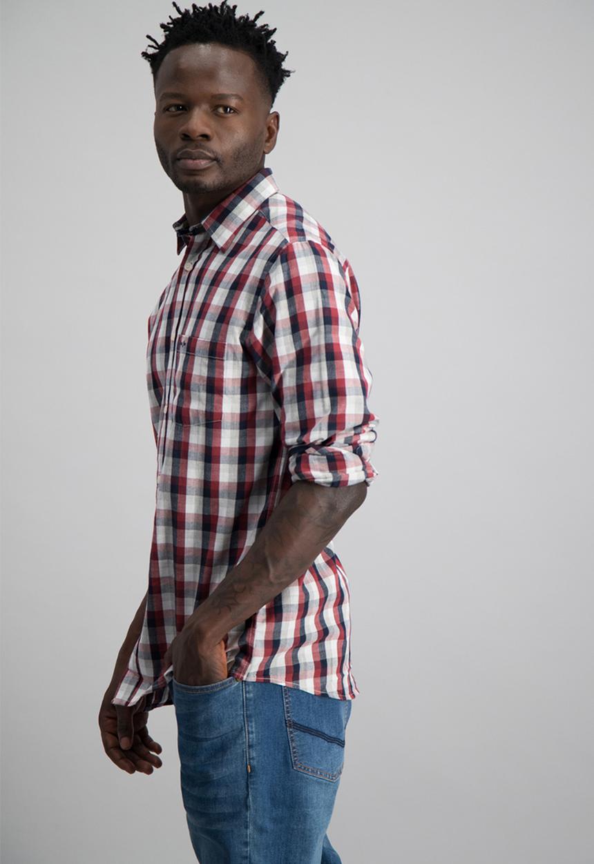 Aca Joe - Mens aca joe check long sleeve shirt - multi 