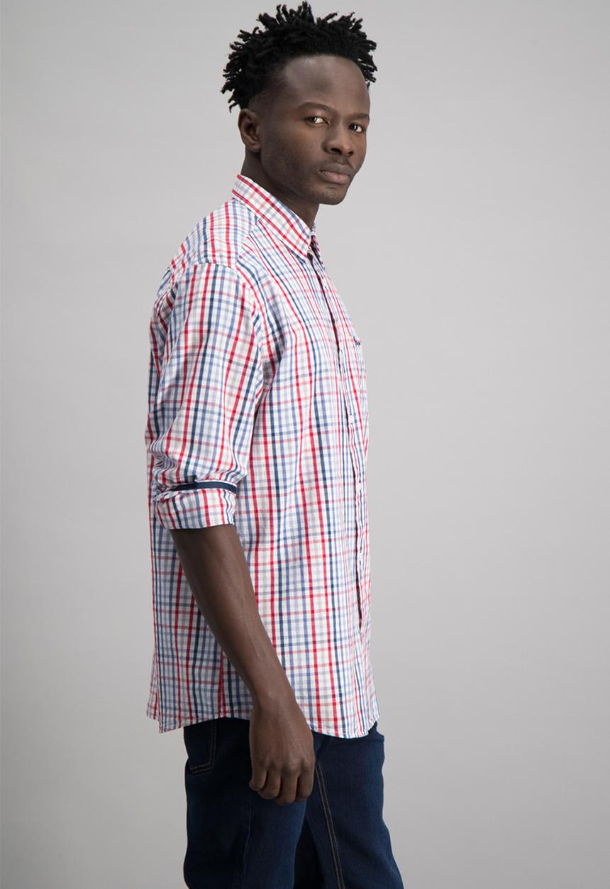 Aca Joe - Mens aca joe check long sleeve shirt - multi 