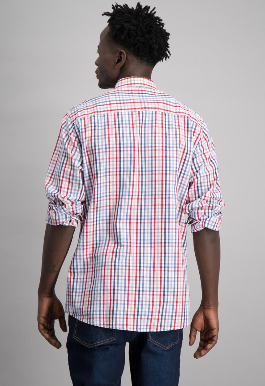 Aca Joe - Mens aca joe check long sleeve shirt - multi 