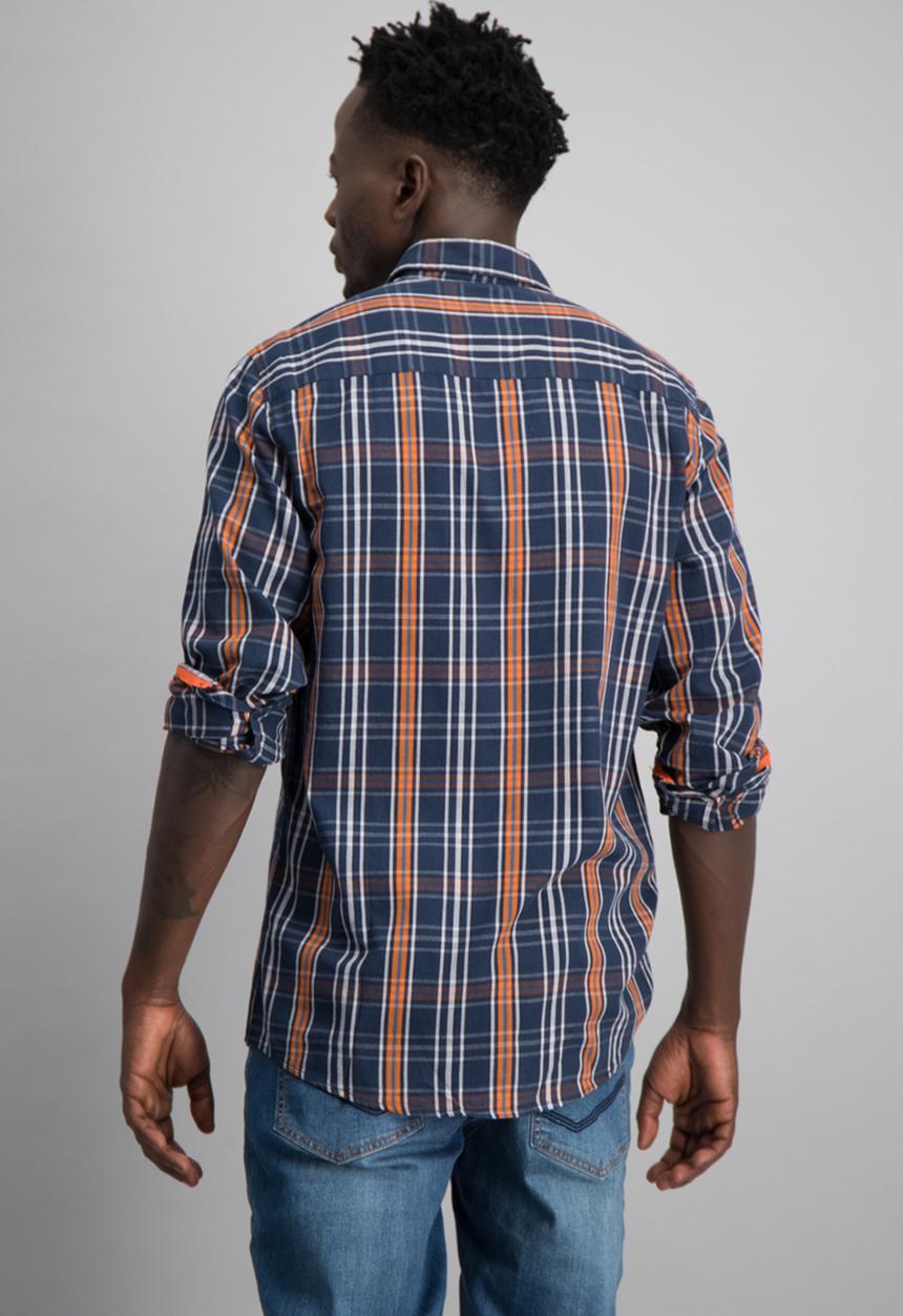 Aca Joe - Mens aca joe check long sleeve shirt - multi 