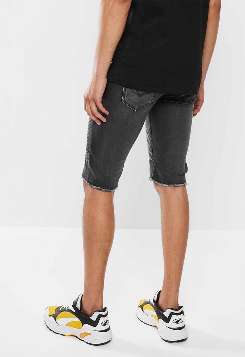 GUESS - Denim biker short - black