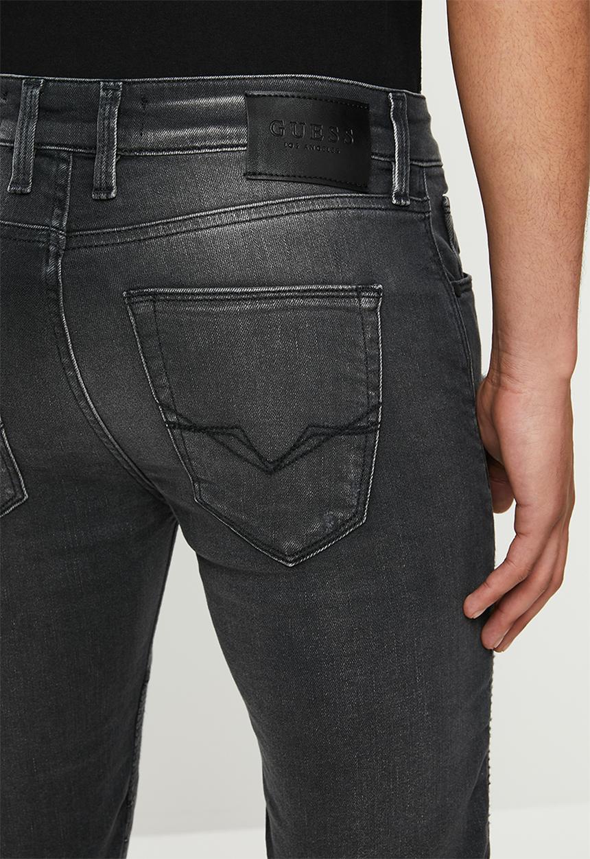 GUESS - Denim biker short - black