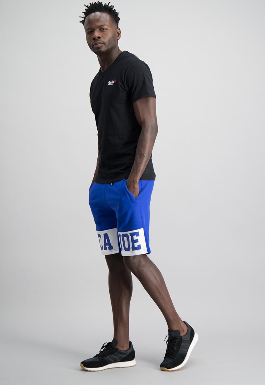 Aca Joe - Mens aca joe unbrushed fleece shorts - blue 