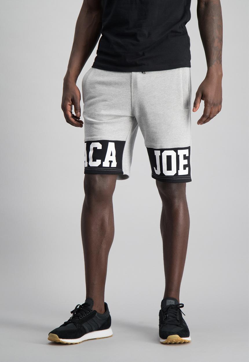 Aca Joe - Aca joe unbrushed fleece front logo shorts - grey