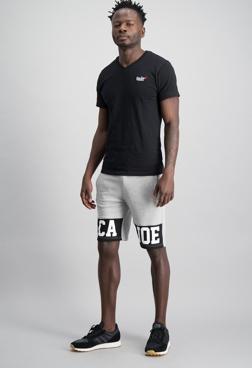 Aca Joe - Aca joe unbrushed fleece front logo shorts - grey