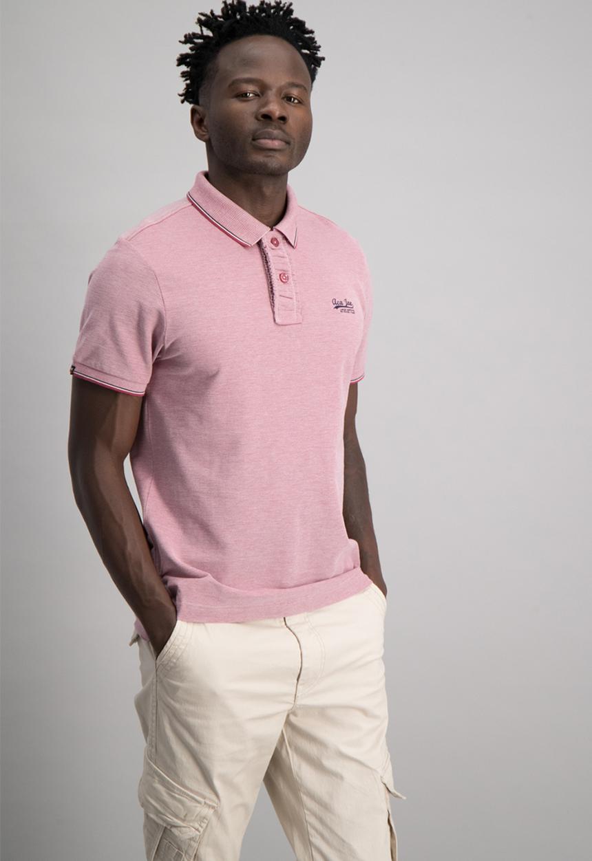 Aca Joe - Mens oxford golfer - burgundy 