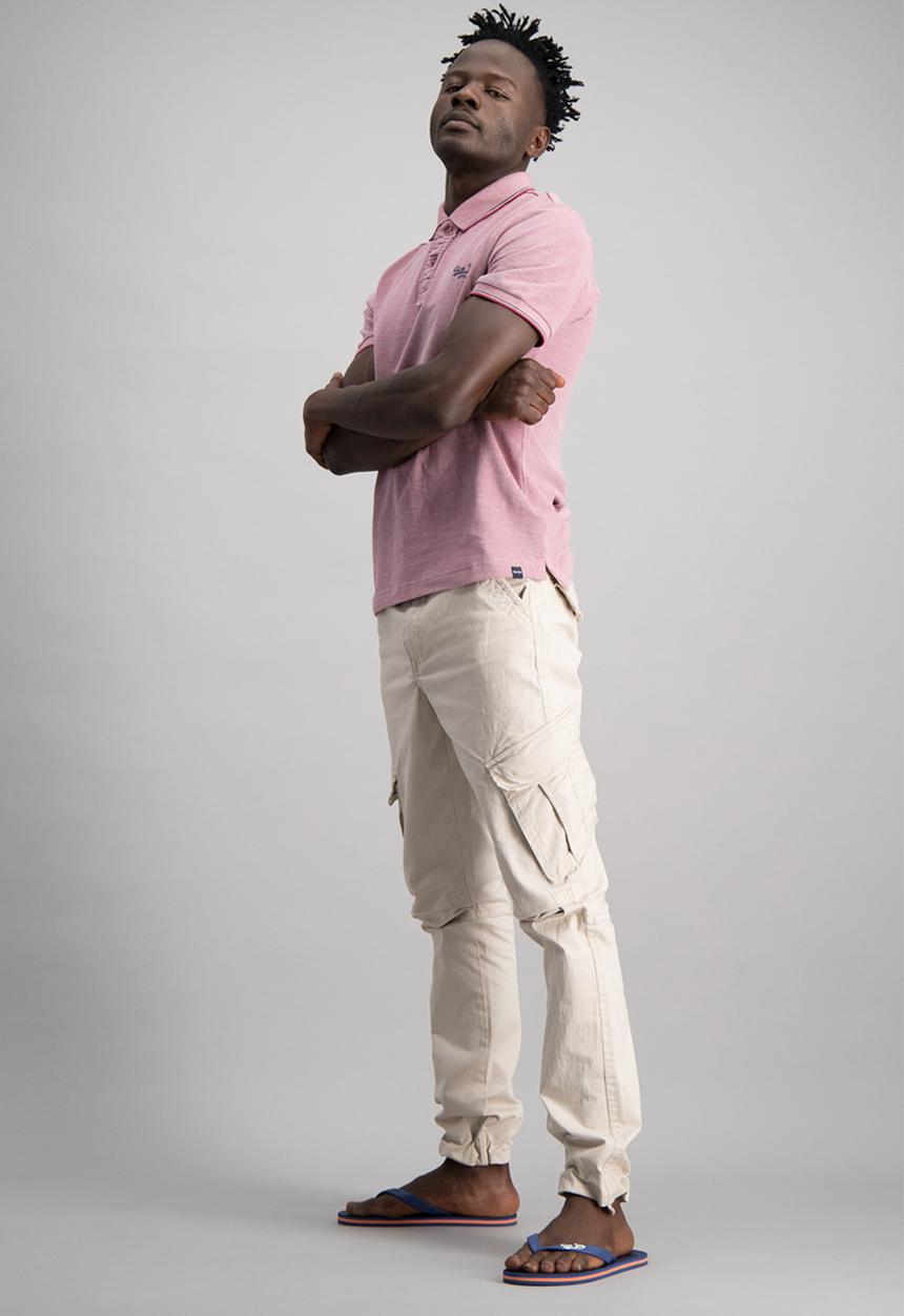 Aca Joe - Mens oxford golfer - burgundy 