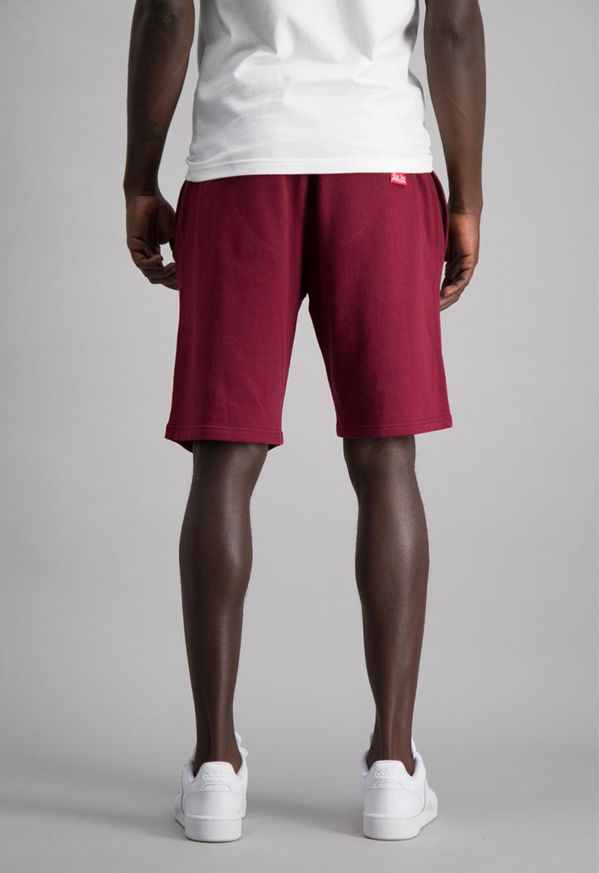 Aca Joe - Mens aca joe unbrushed fleece shorts - red 