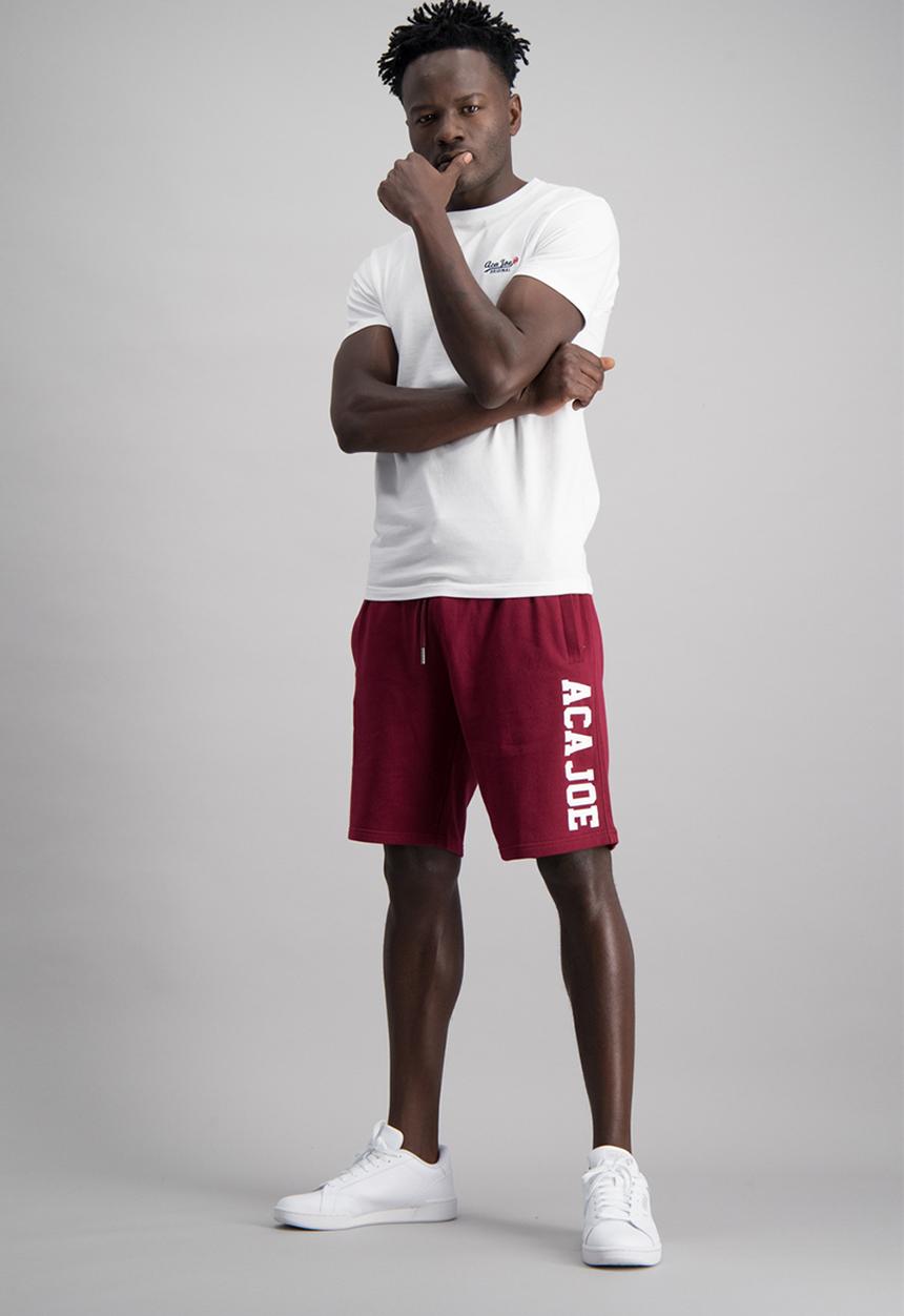 Aca Joe - Mens aca joe unbrushed fleece shorts - red 