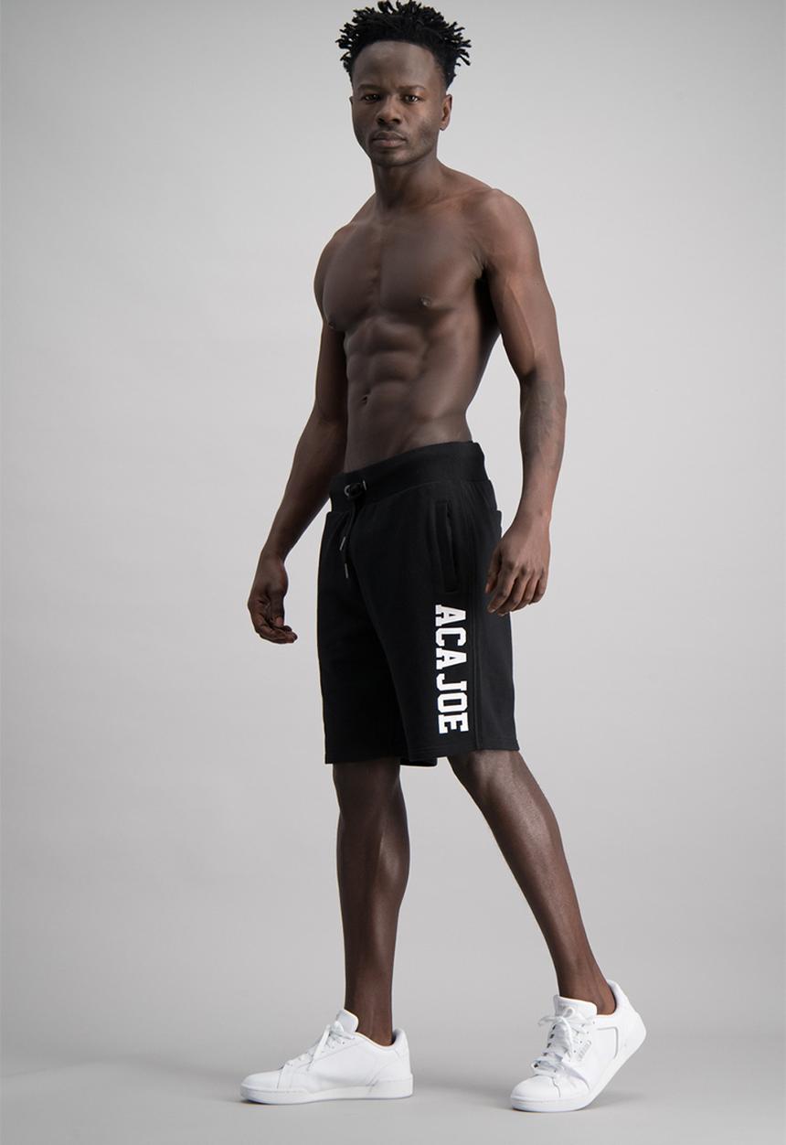 Aca Joe - Mens aca joe unbrushed fleece shorts - black 