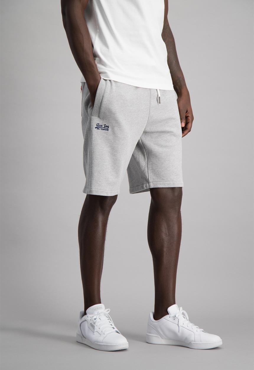 Aca Joe - Mens aca joe unbrushed fleece shorts - grey 