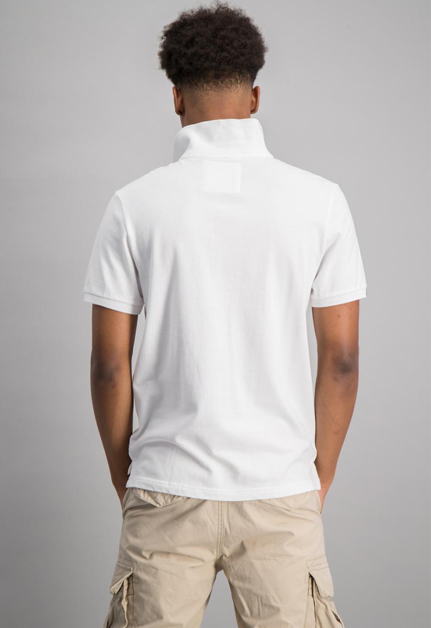 Aca Joe - Mens embossed logo golfer - white 
