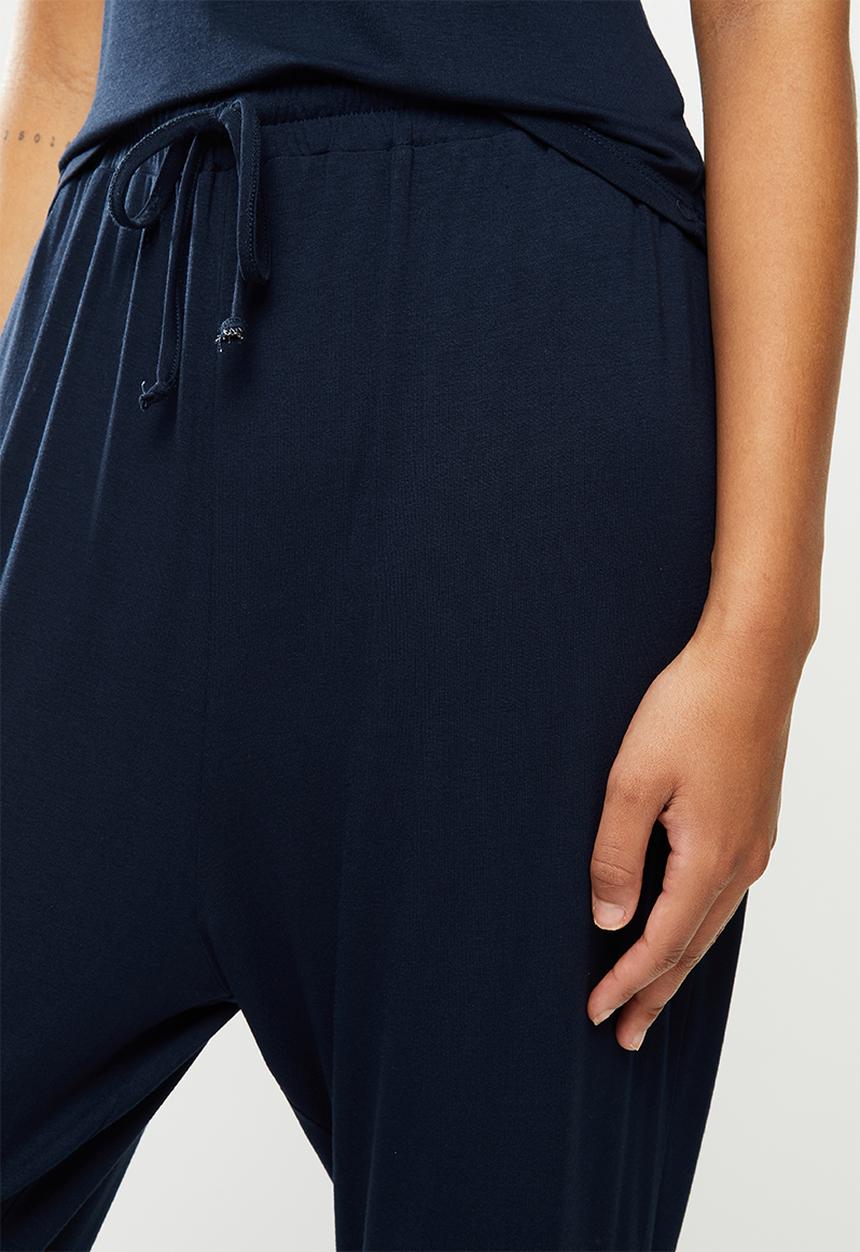 Superbalist - Sleep vest & drop crotch pants set - navy