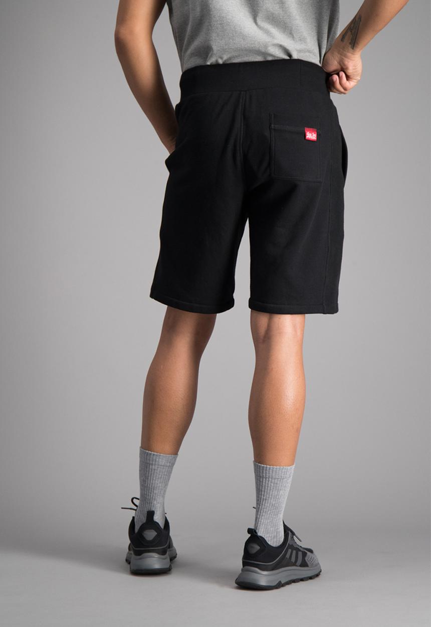 Aca Joe - Mens unbrushed fleece shorts - black 