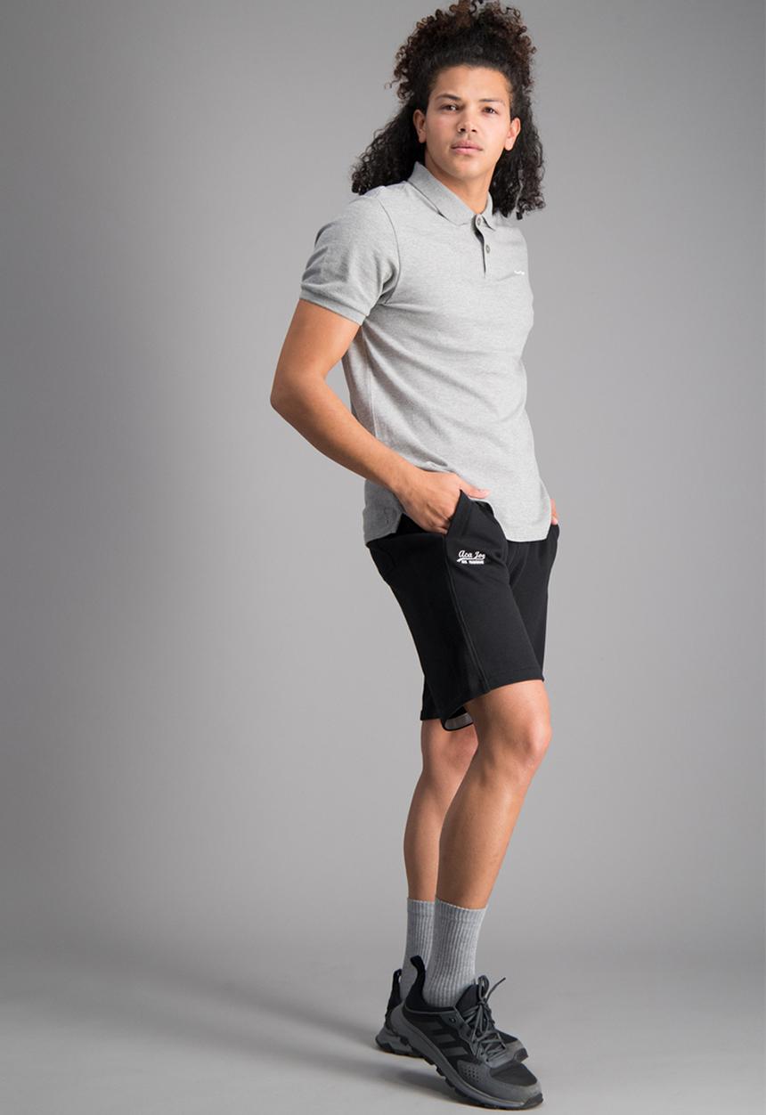 Aca Joe - Mens unbrushed fleece shorts - black 