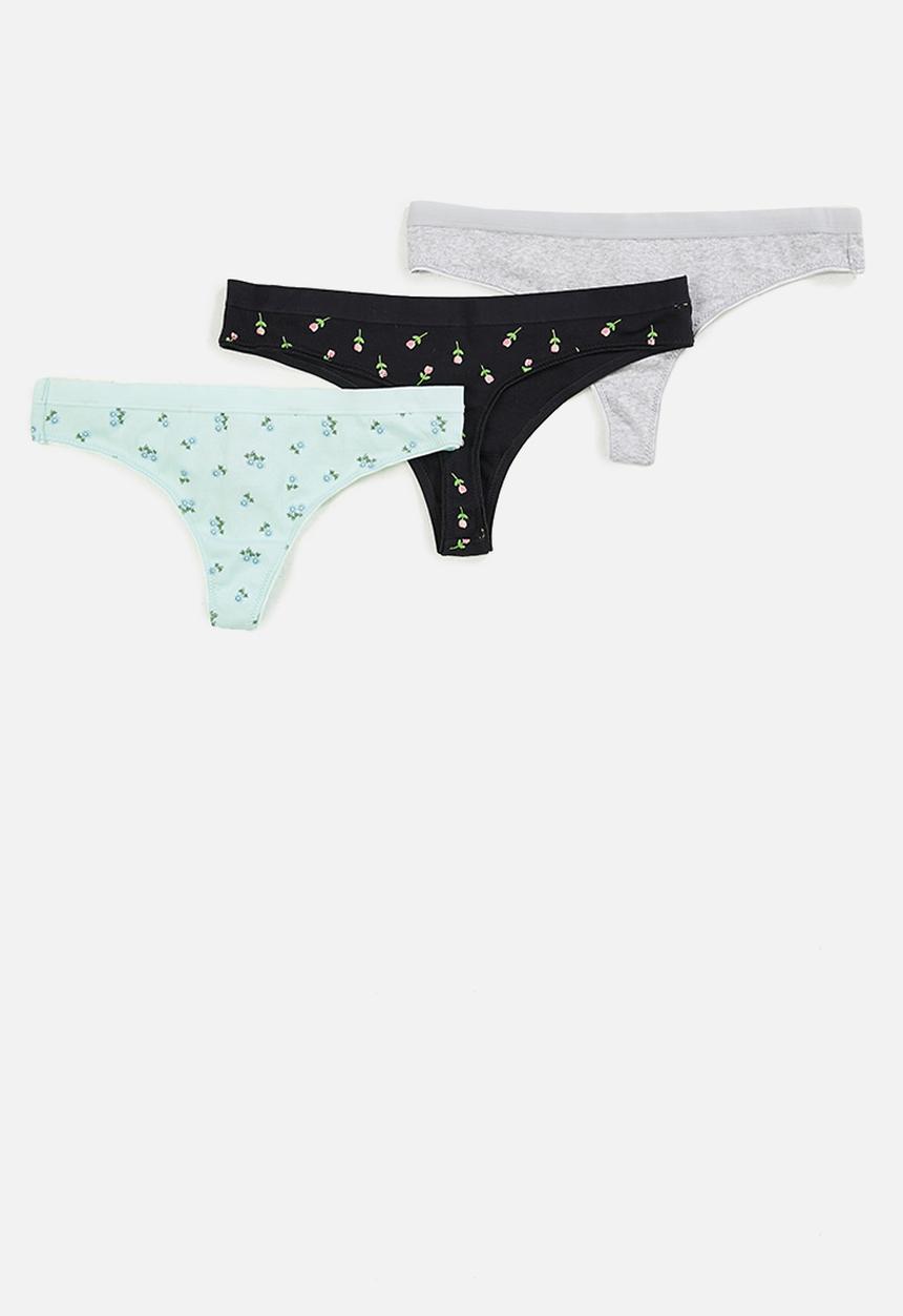 Cotton On - Cotton rib comfy g-string brief 3pack - multi