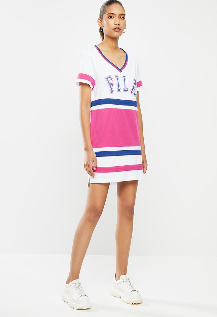 FILA - Stella T-shirt dress - white & pink 