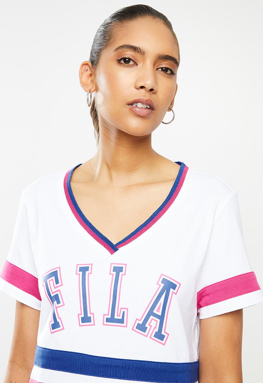 FILA - Stella T-shirt dress - white & pink 
