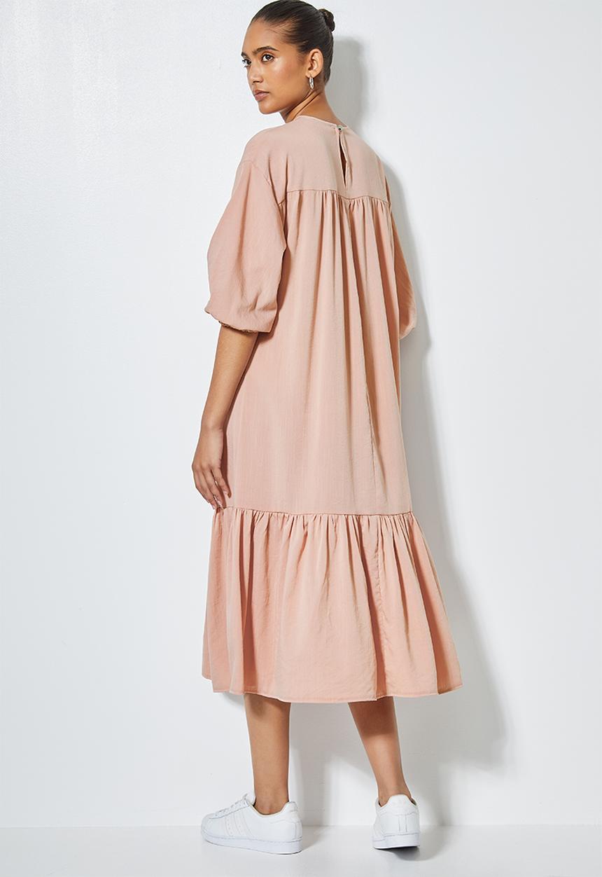 Superbalist - Empire cutline textured maxi dress - dusty pink