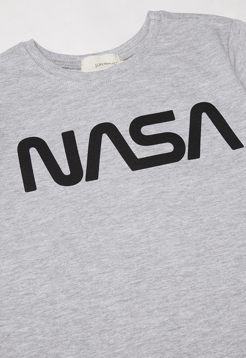 Superbalist - Nasa shorts & tee pj set - grey & black 