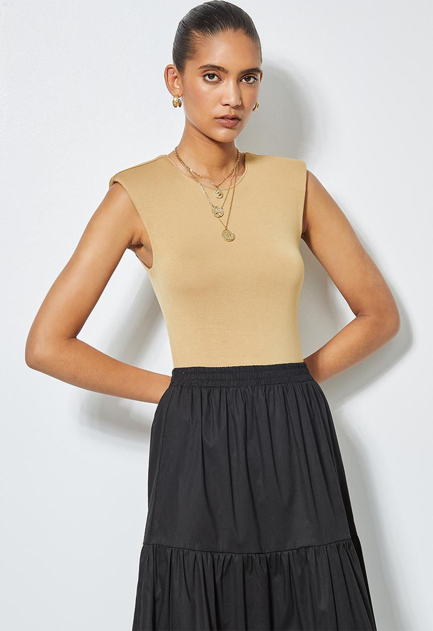 Superbalist - Shoulder pad bodysuit - wheat