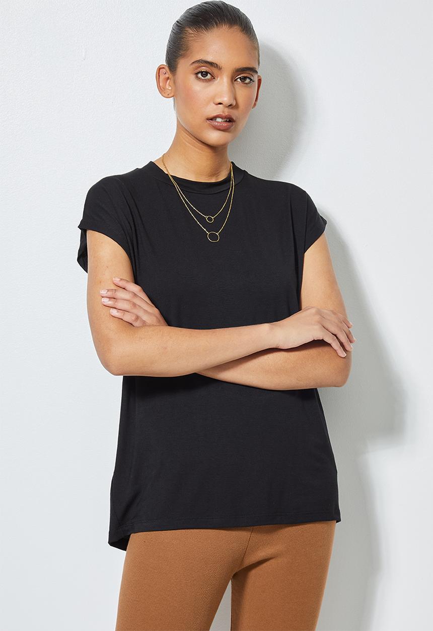 Superbalist - Cap sleeve T-shirt  - black