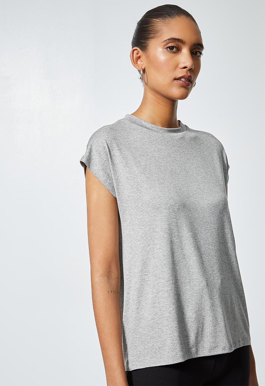 Superbalist - Cap sleeve T-shirt - light grey melange