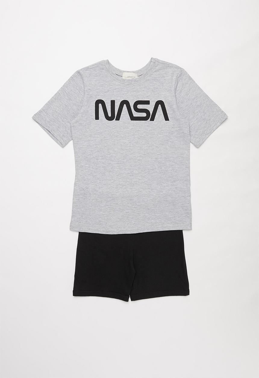 Superbalist Kids - Nasa shorts & tee pj set - black & grey