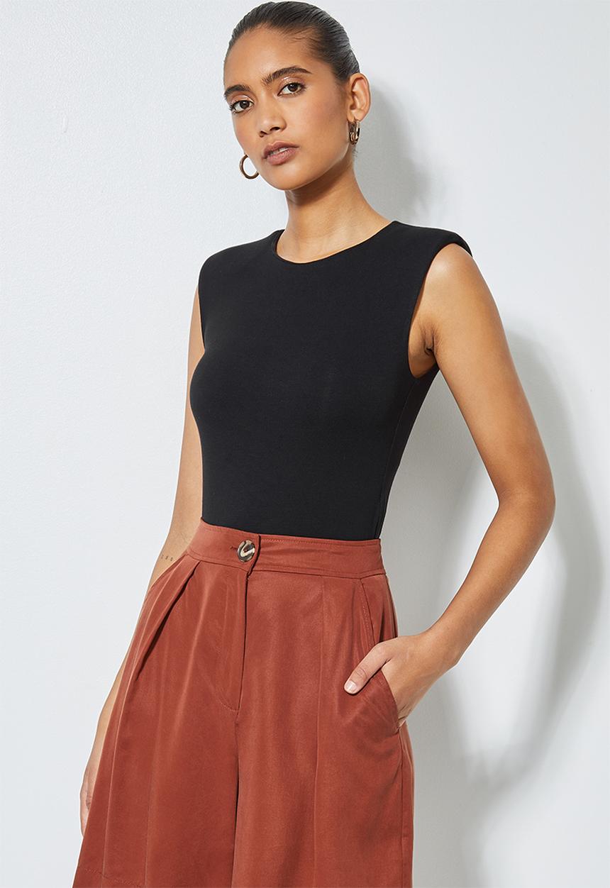 Superbalist - Shoulder pad bodysuit - black