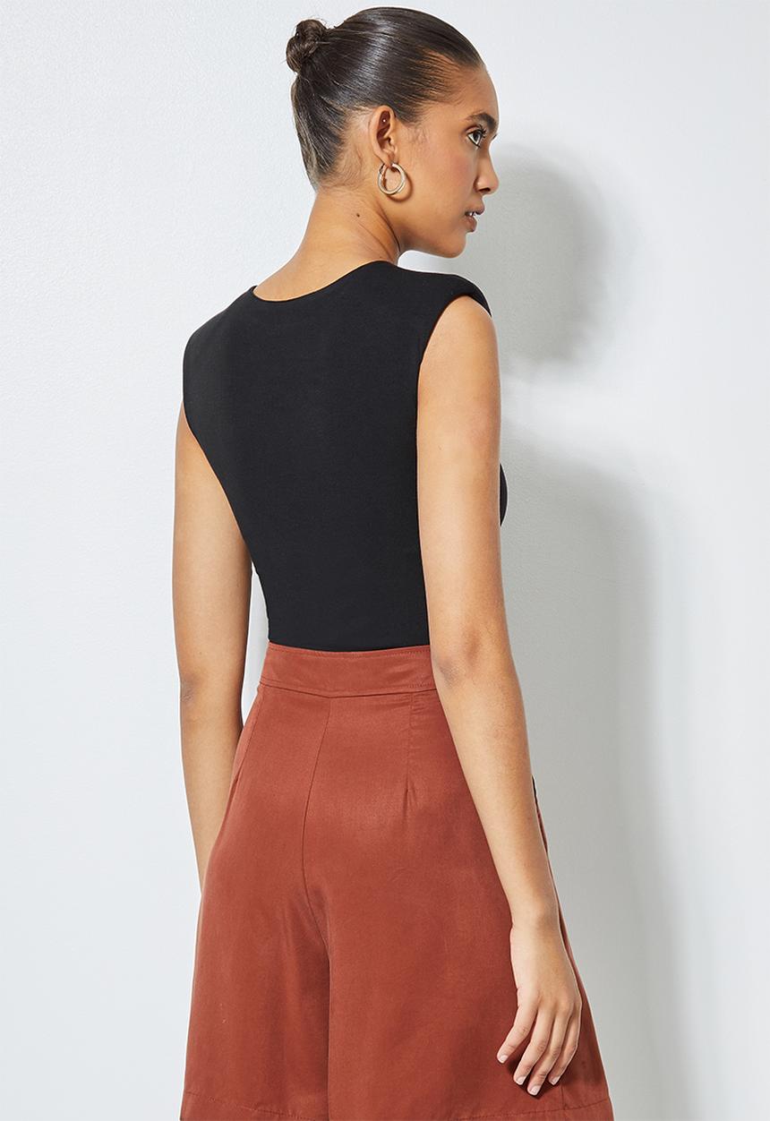 Superbalist - Shoulder pad bodysuit - black