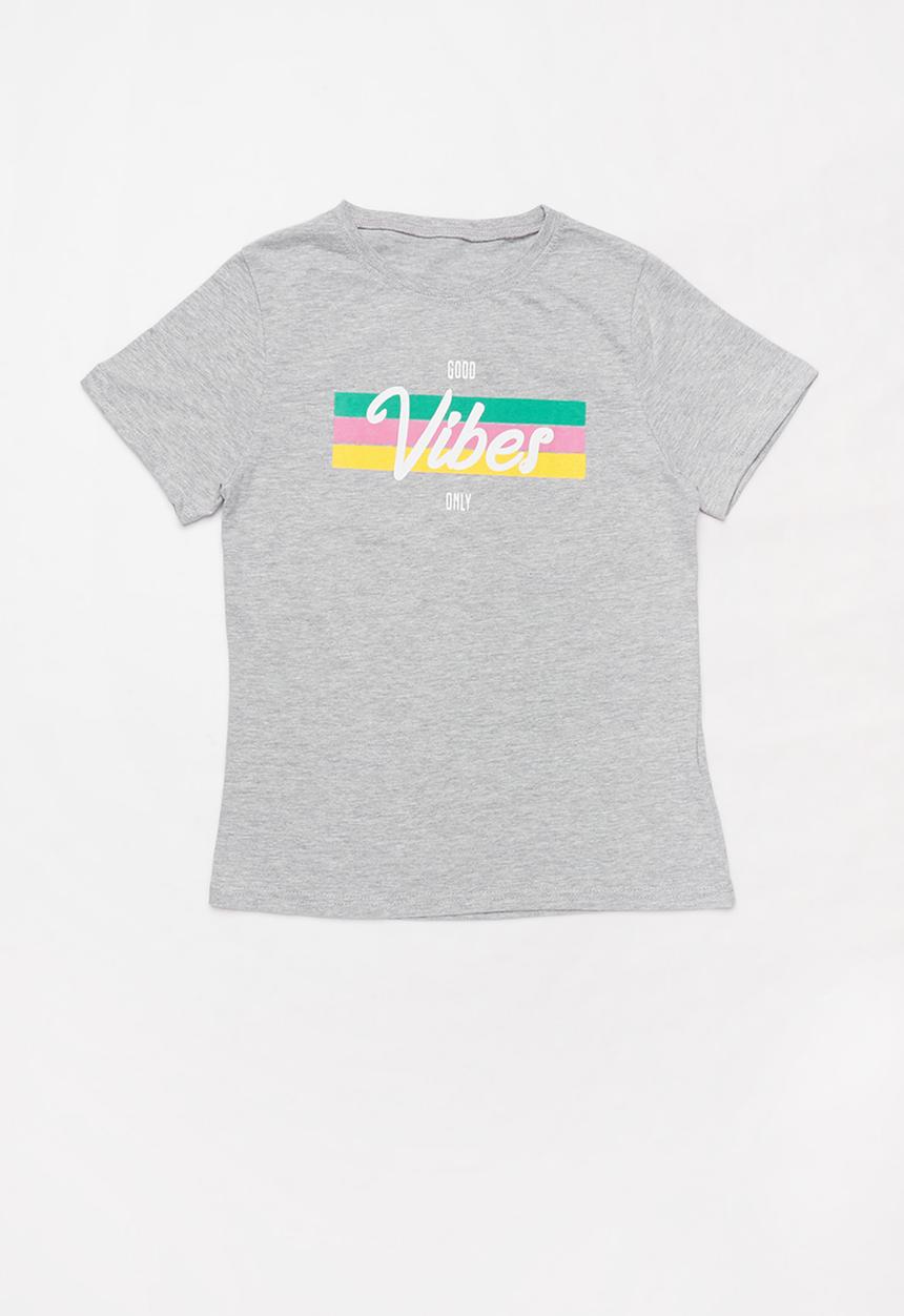 Rebel Republic - Printed short sleeve tee - grey