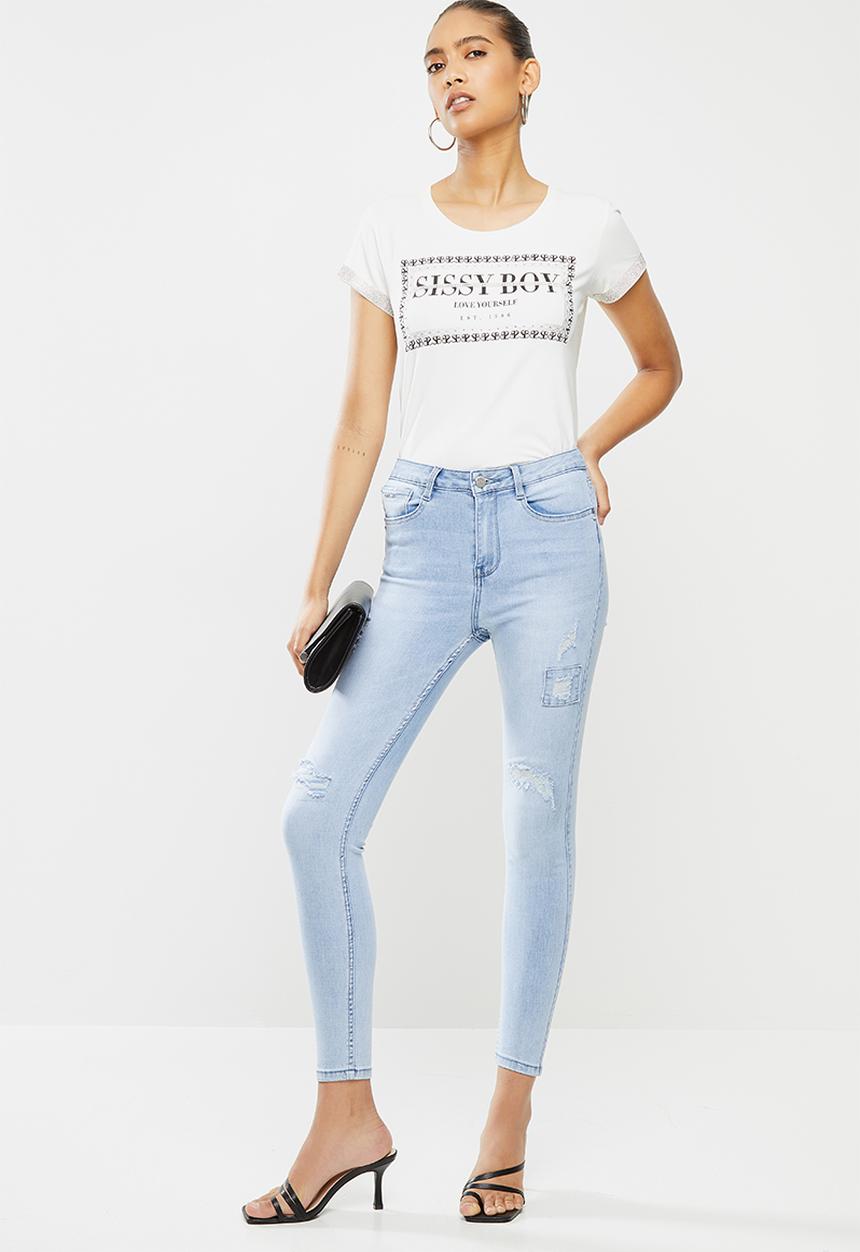 SISSY BOY - Hollar at me ryder rip and repair skinny - light vintage